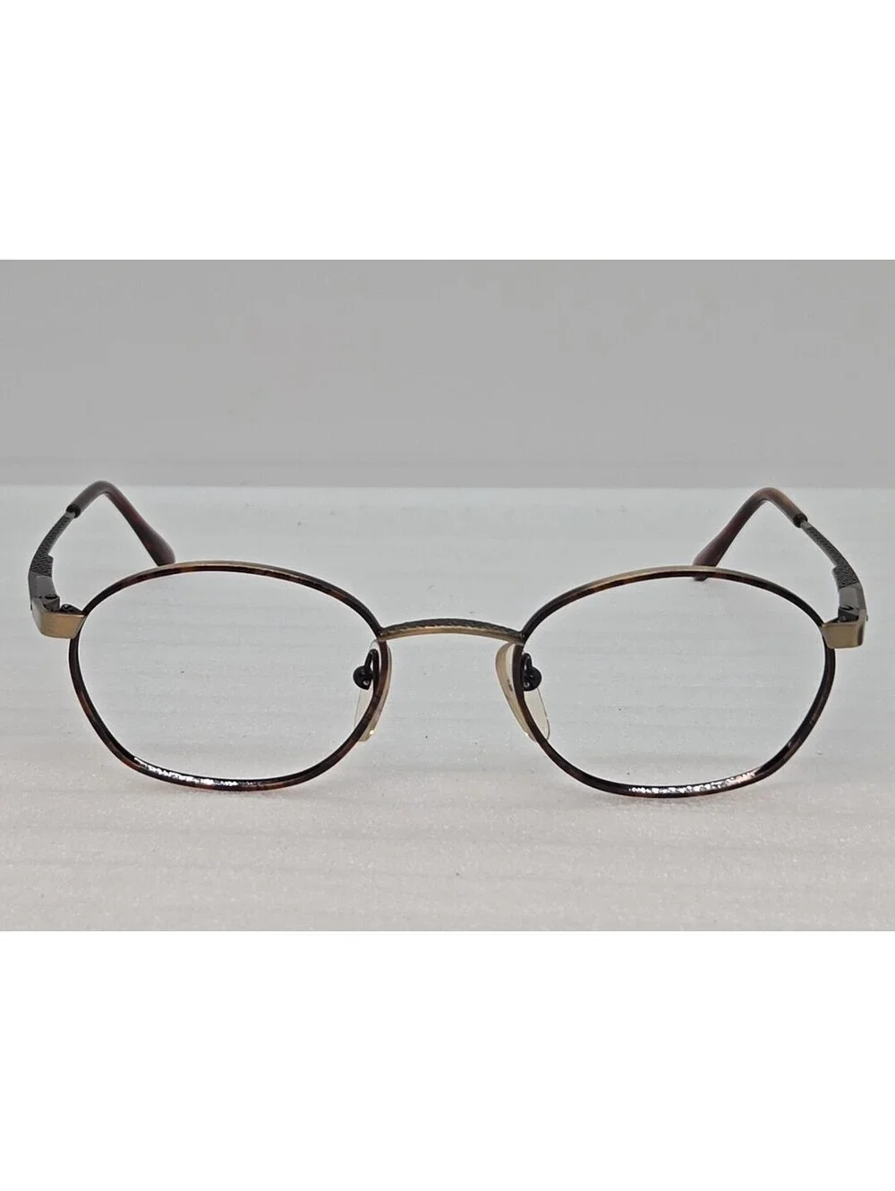Vtg AO American Optical  Safety Tortoise Bronze Metal Frame Only 49-20-140